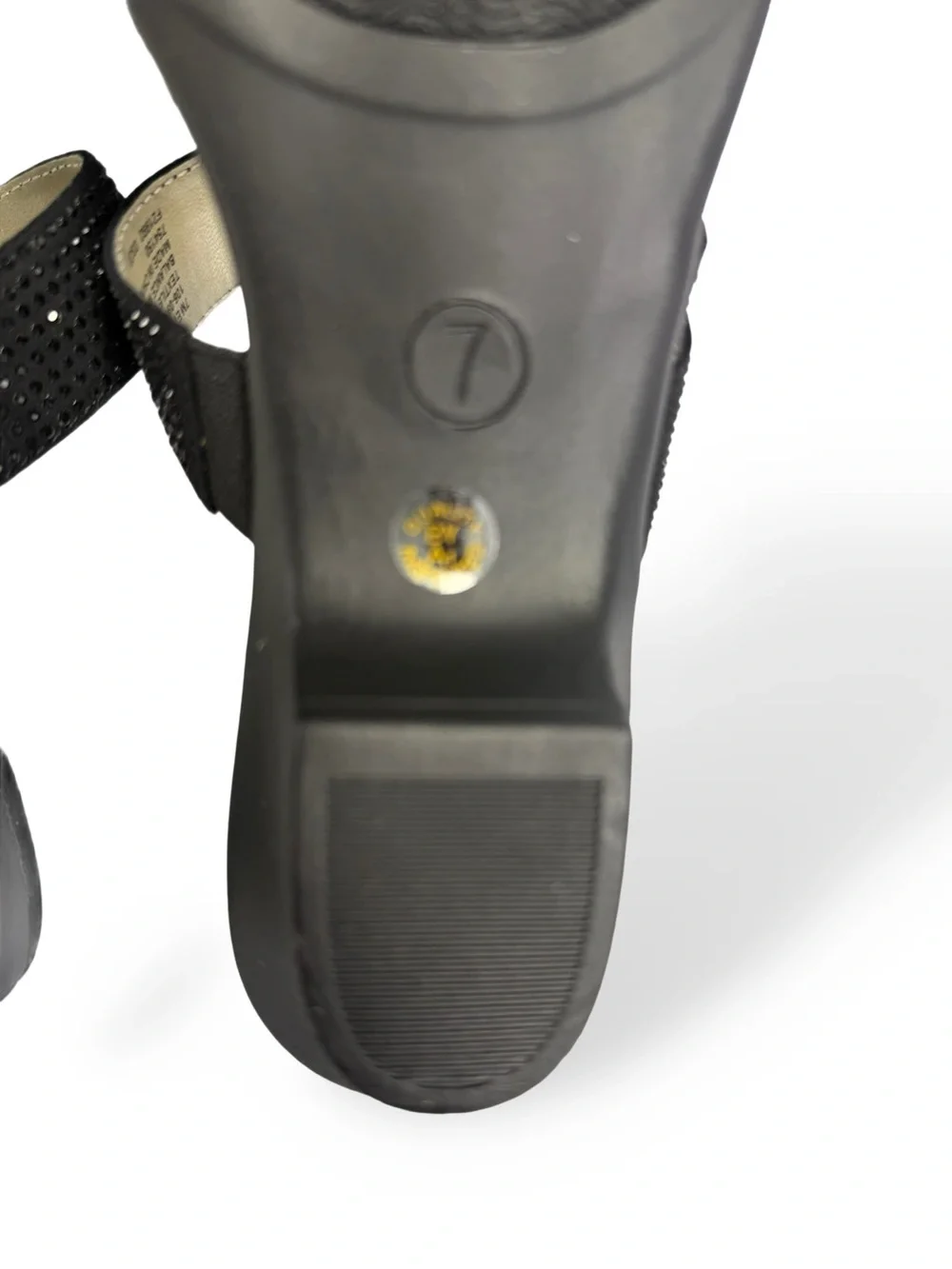 East 5th Black Rhinestone Triple-Strap Slide Sandals